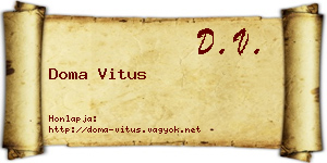 Doma Vitus névjegykártya